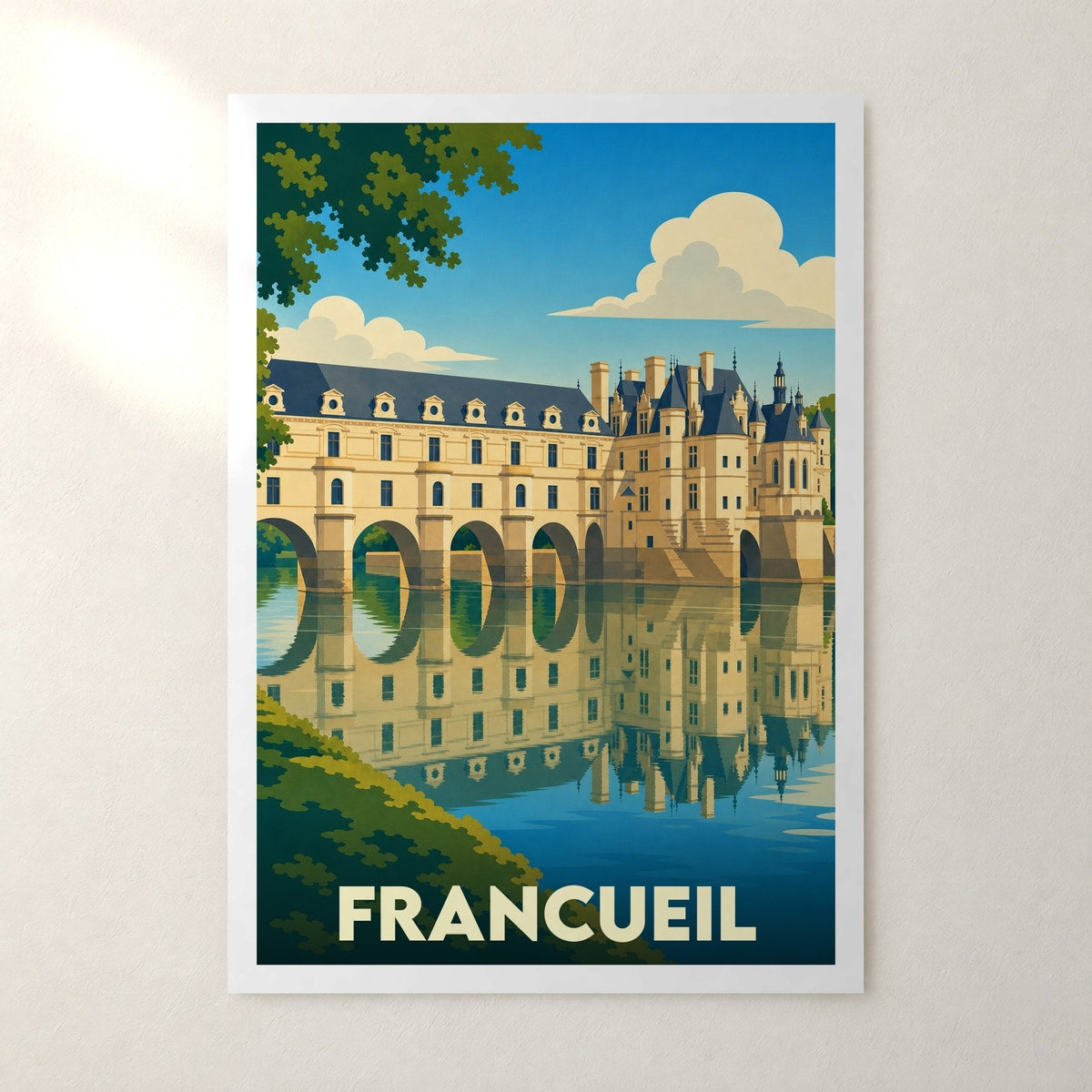 Affiche Francueil – sans cadre, accrochée au mur
