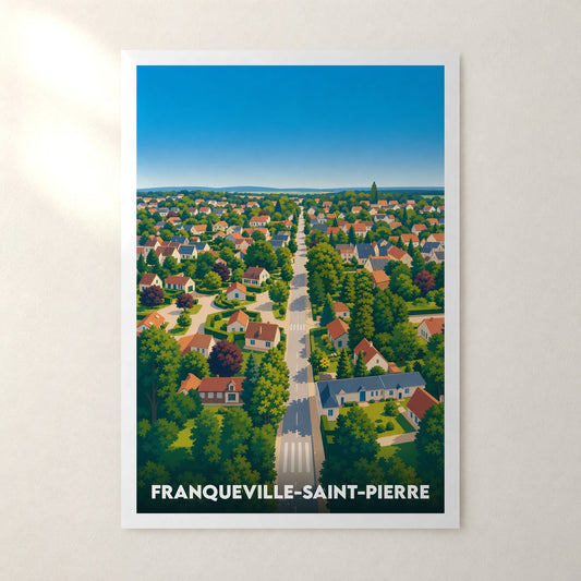 Affiche Franqueville-Saint-Pierre – sans cadre, accrochée au mur