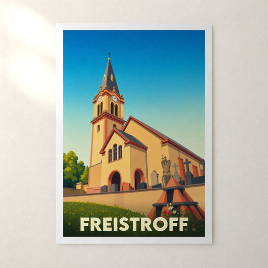 Affiche Freistroff – sans cadre, accrochée au mur