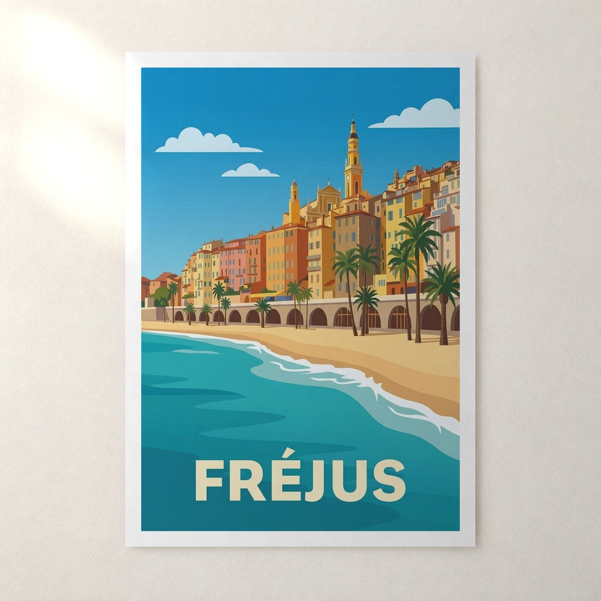 Affiche Fréjus – sans cadre, accrochée au mur