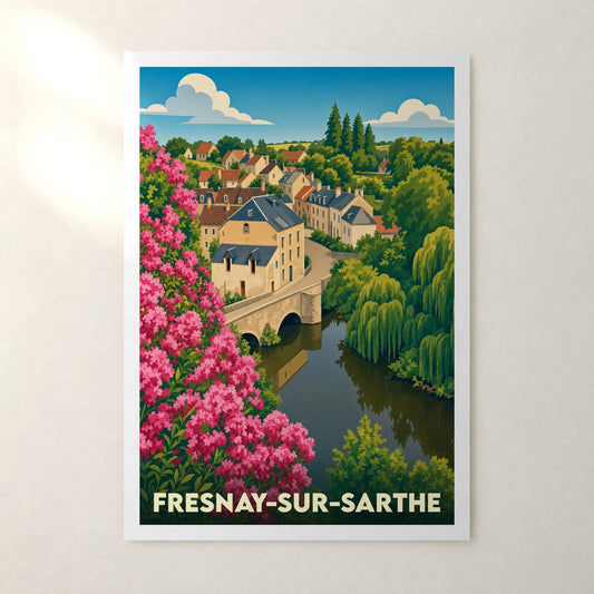 Affiche Fresnay-sur-Sarthe – sans cadre, accrochée au mur