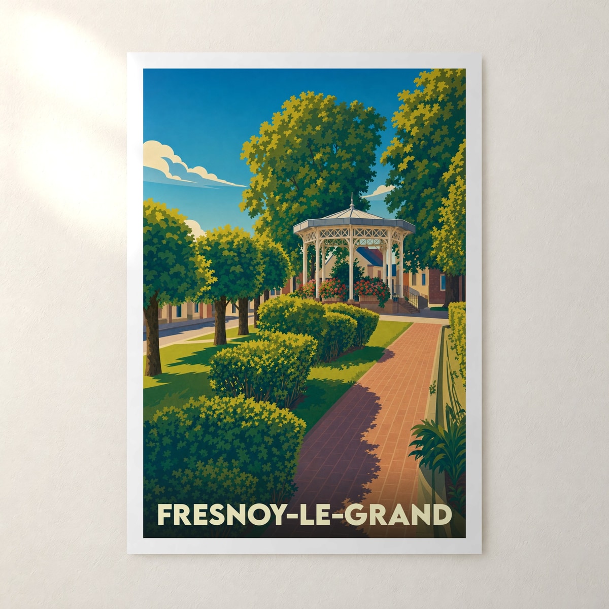 Affiche Fresnoy-le-Grand – sans cadre, accrochée au mur