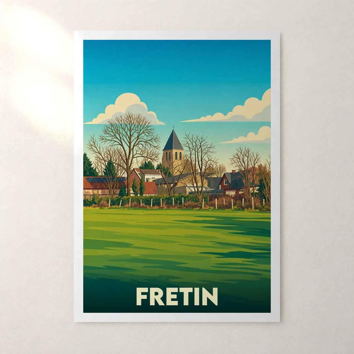 Affiche Fretin – sans cadre, accrochée au mur