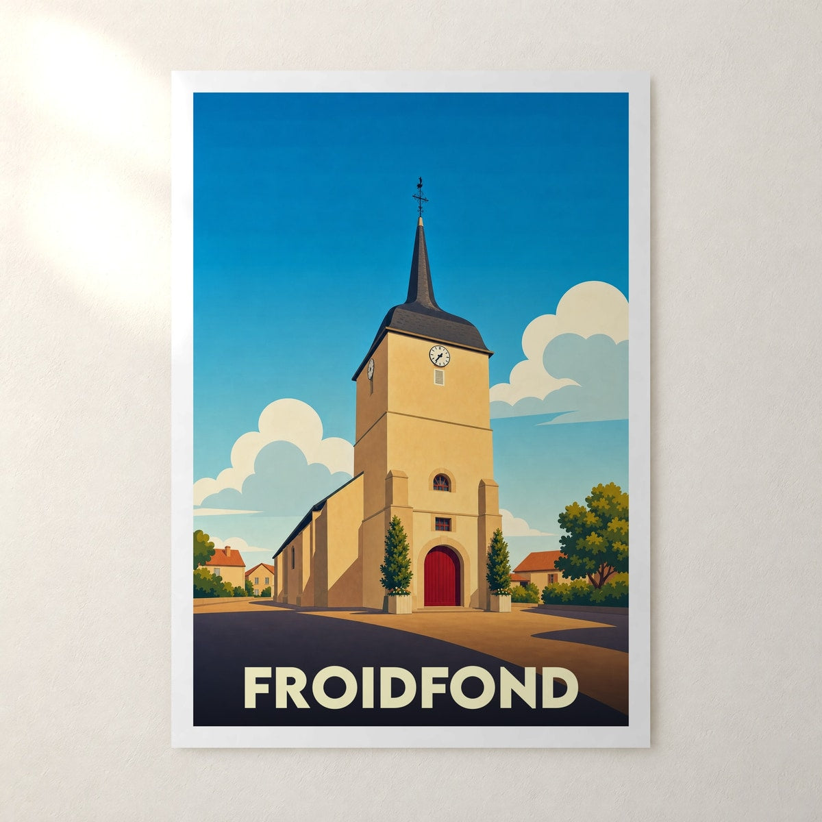 Affiche Froidfond – sans cadre, accrochée au mur