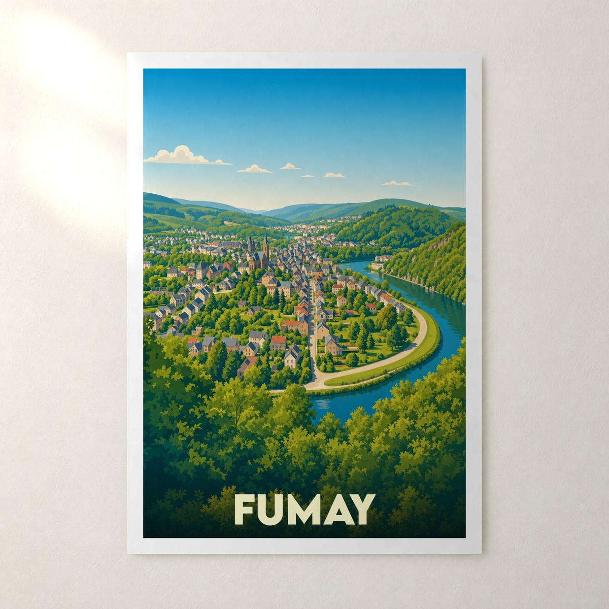 Affiche Fumay – sans cadre, accrochée au mur