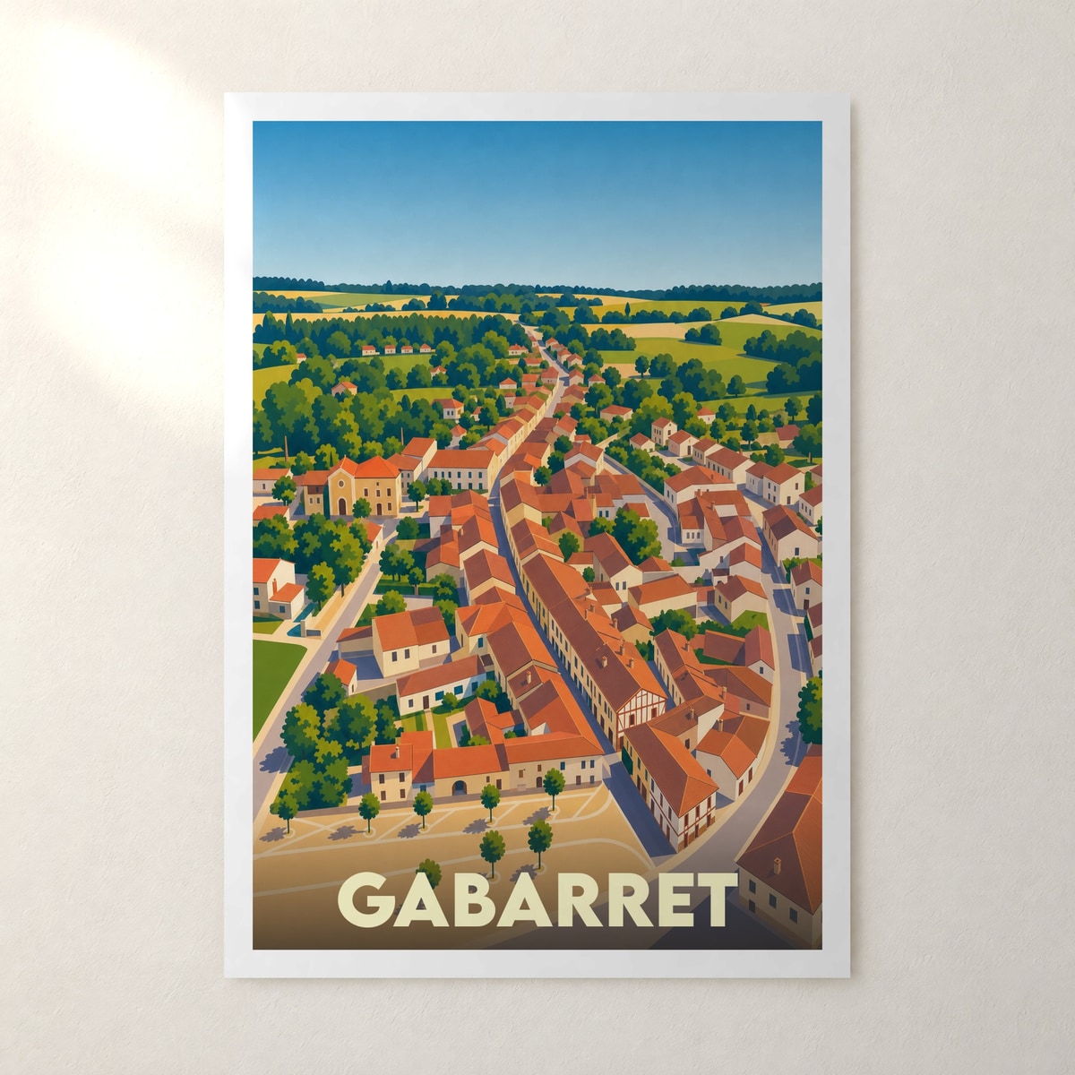 Affiche Gabarret – sans cadre, accrochée au mur