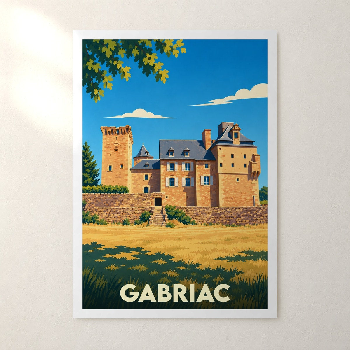 Affiche Gabriac (Aveyron) – sans cadre, accrochée au mur