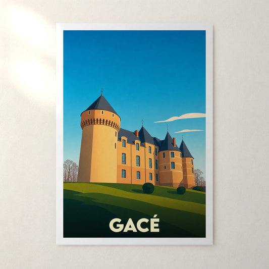 Affiche Gacé – sans cadre, accrochée au mur