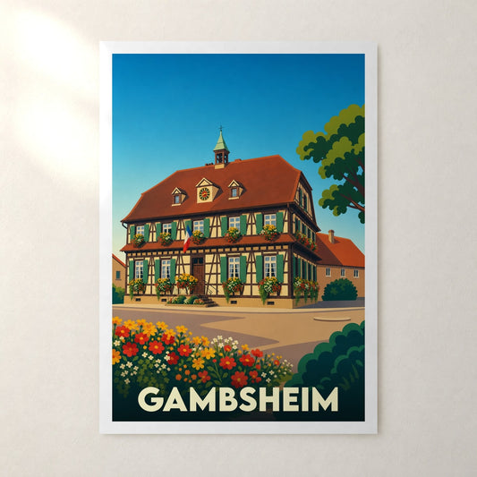 Affiche Gambsheim – sans cadre, accrochée au mur