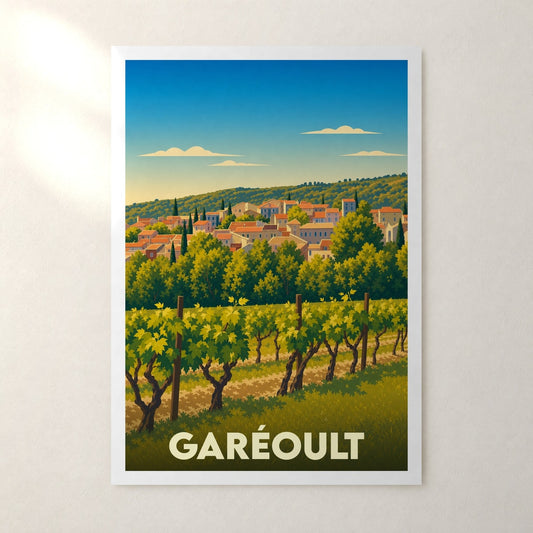 Affiche Garéoult – sans cadre, accrochée au mur