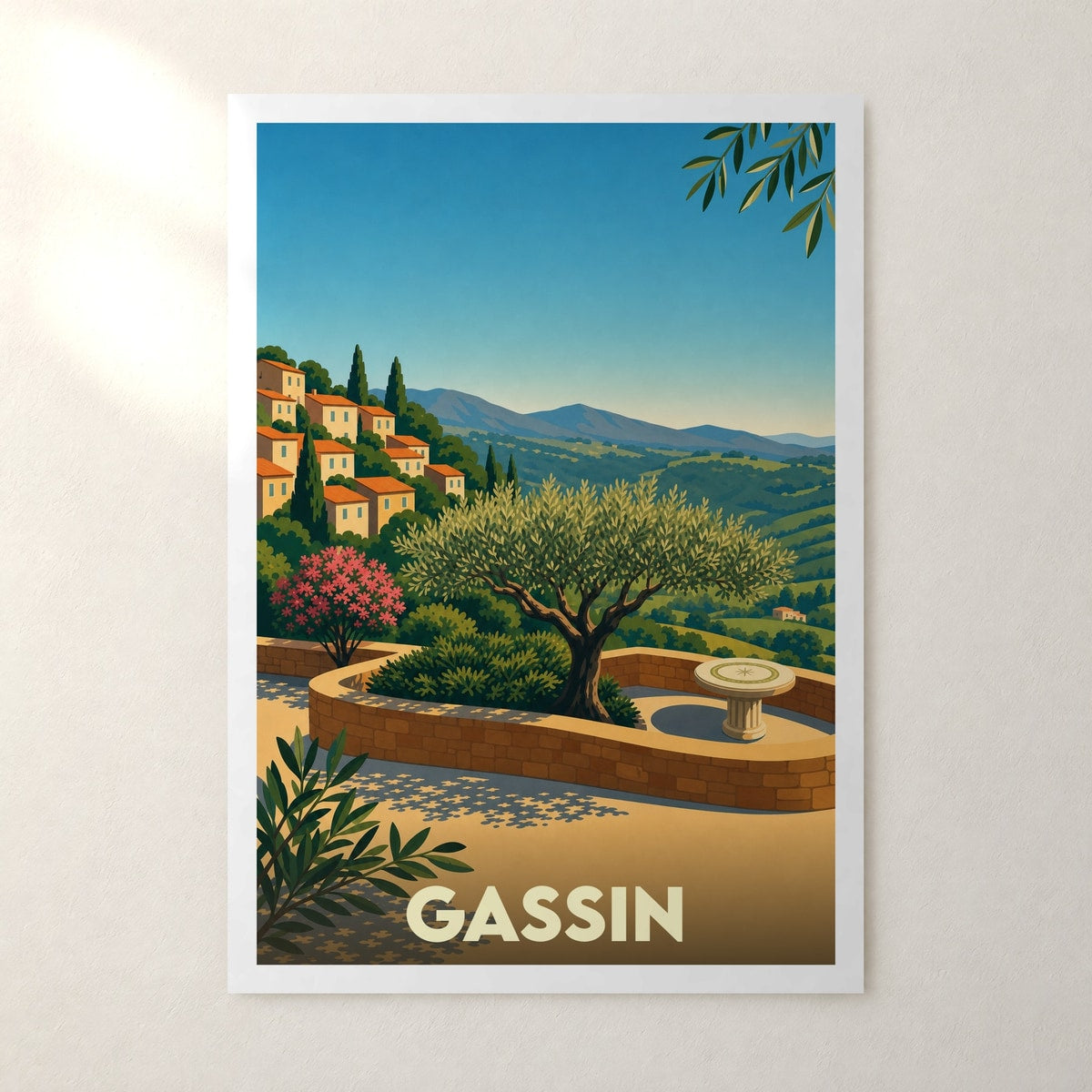 Affiche Gassin – sans cadre, accrochée au mur