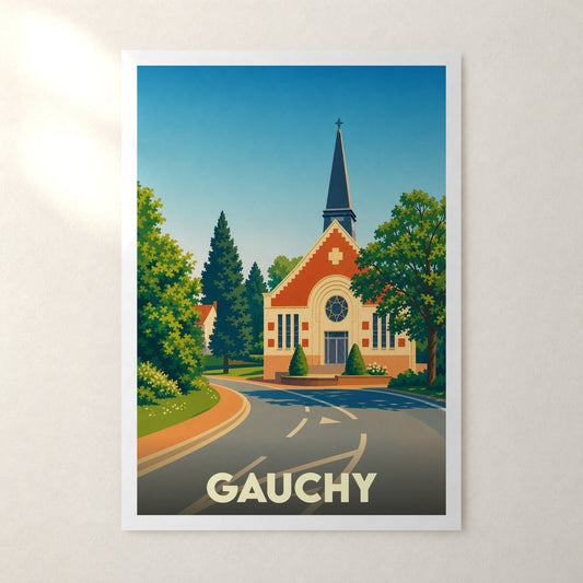 Affiche Gauchy – sans cadre, accrochée au mur
