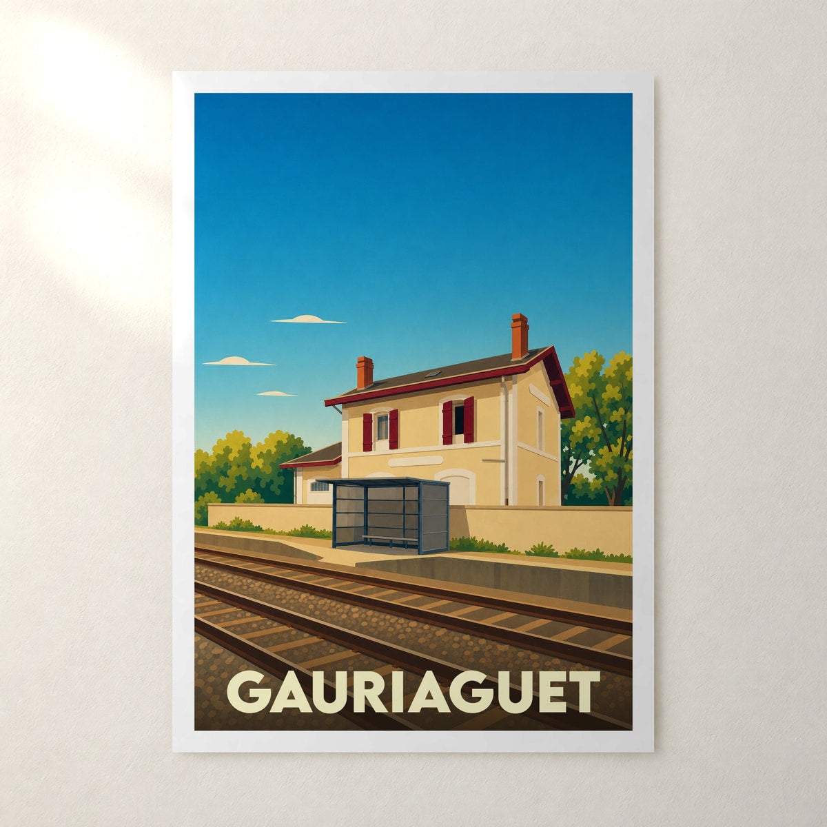 Affiche Gauriaguet – sans cadre, accrochée au mur