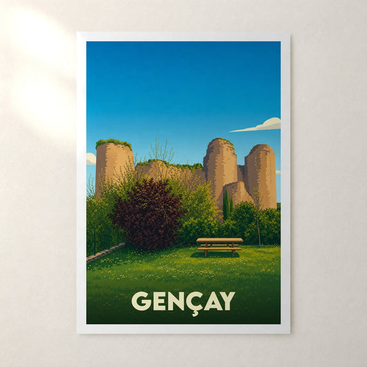 Affiche Gençay – sans cadre, accrochée au mur