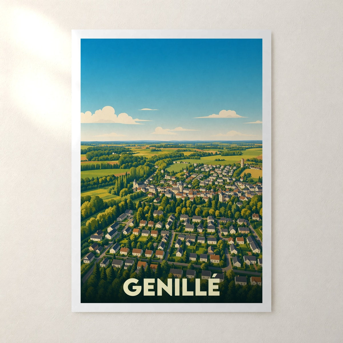 Affiche Genillé – sans cadre, accrochée au mur