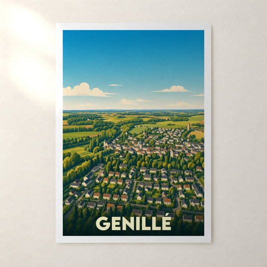 Affiche Genillé – sans cadre, accrochée au mur