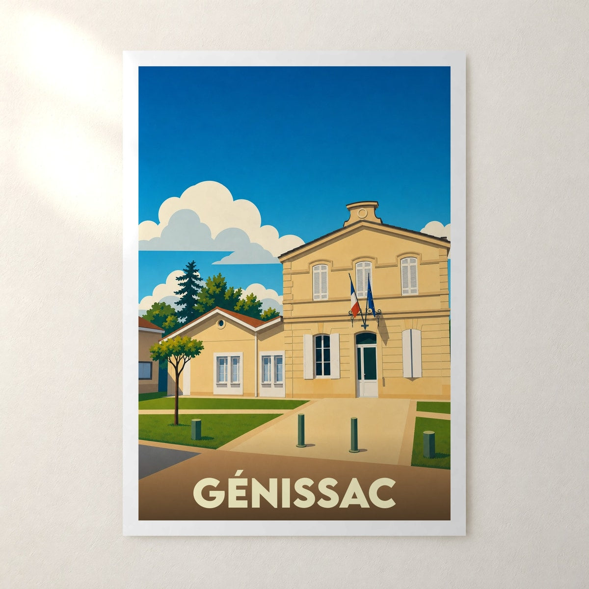 Affiche Génissac – sans cadre, accrochée au mur