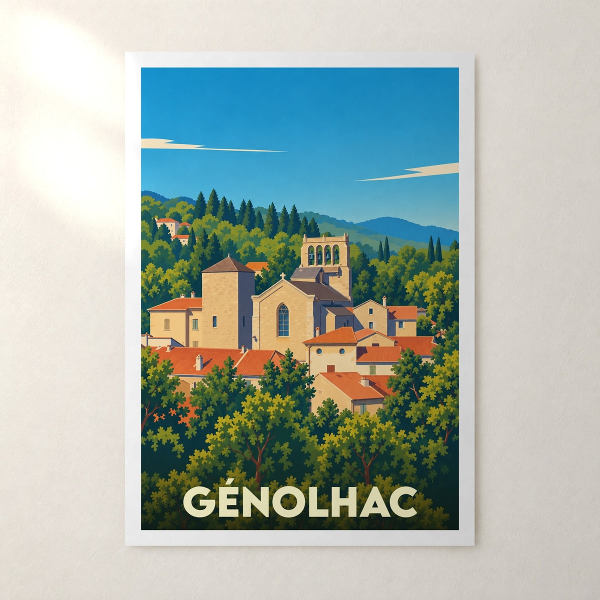 Affiche Génolhac – sans cadre, accrochée au mur