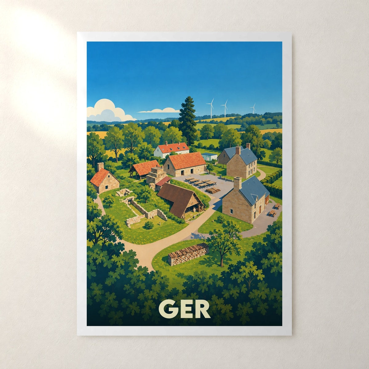 Affiche Ger (Manche) – sans cadre, accrochée au mur