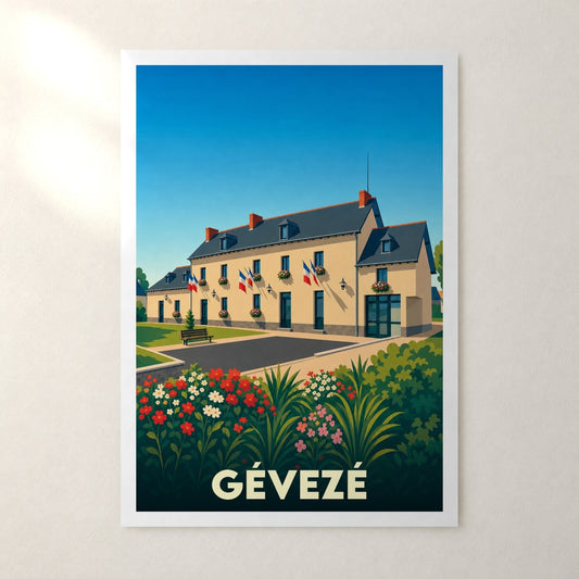 Affiche Gévezé – sans cadre, accrochée au mur
