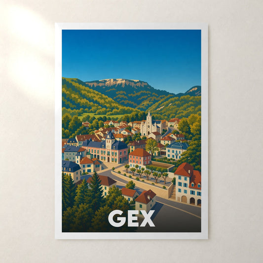 Affiche Gex – sans cadre, accrochée au mur