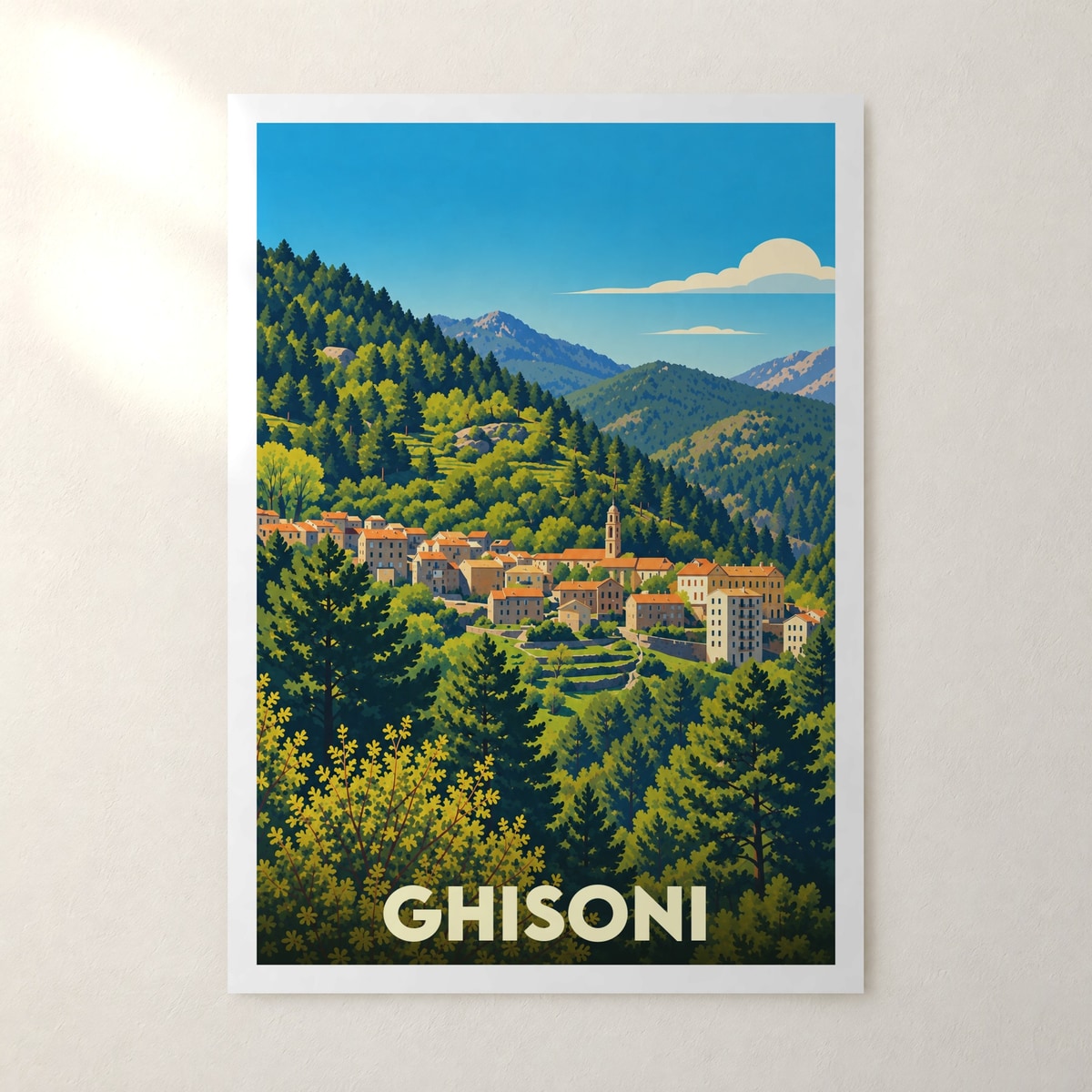 Affiche Ghisoni – sans cadre, accrochée au mur
