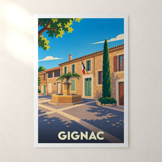 Affiche Gignac (Lot) – sans cadre, accrochée au mur