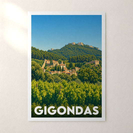 Affiche Gigondas – sans cadre, accrochée au mur