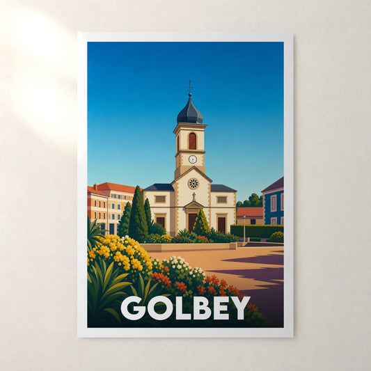 Affiche Golbey – sans cadre, accrochée au mur