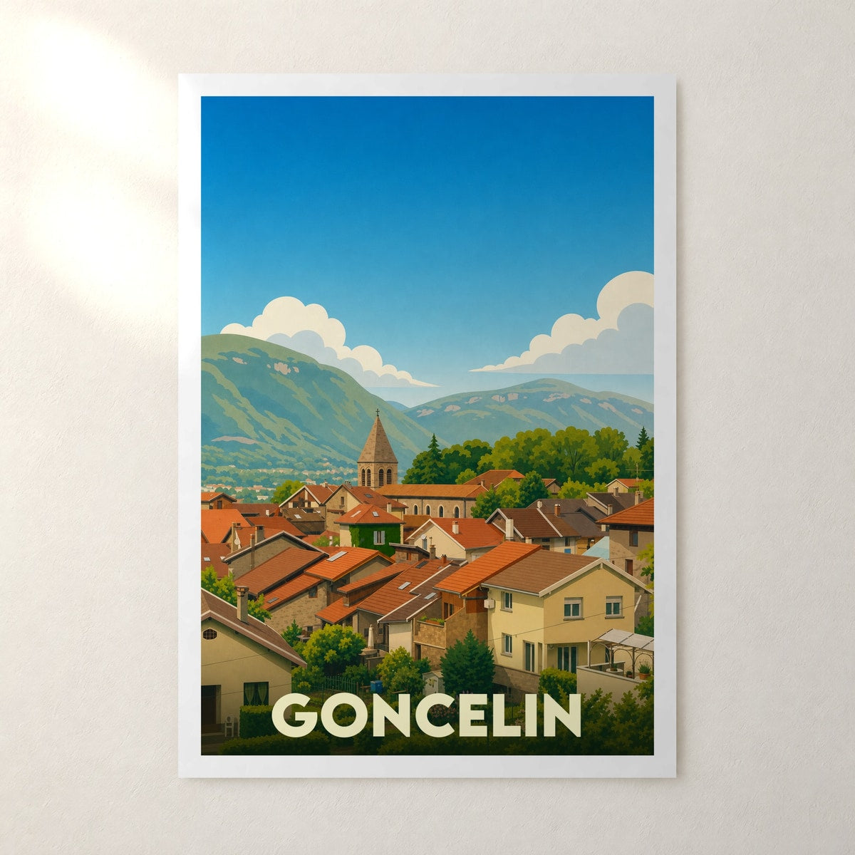 Affiche Goncelin – sans cadre, accrochée au mur