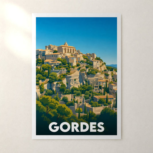 Affiche Gordes – sans cadre, accrochée au mur
