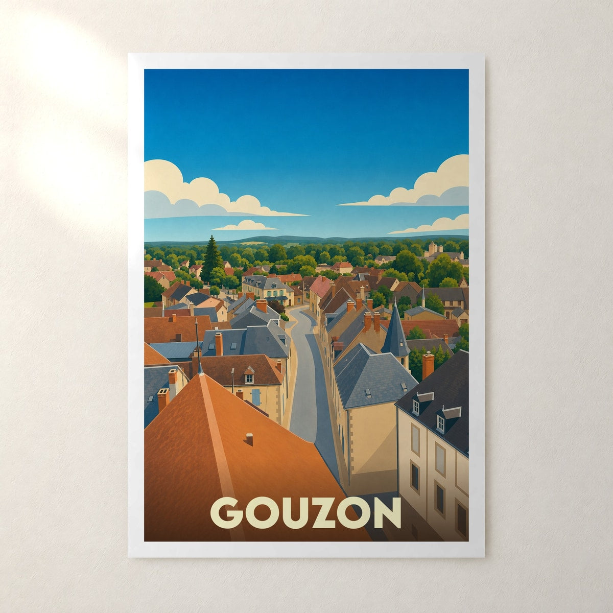 Affiche Gouzon – sans cadre, accrochée au mur
