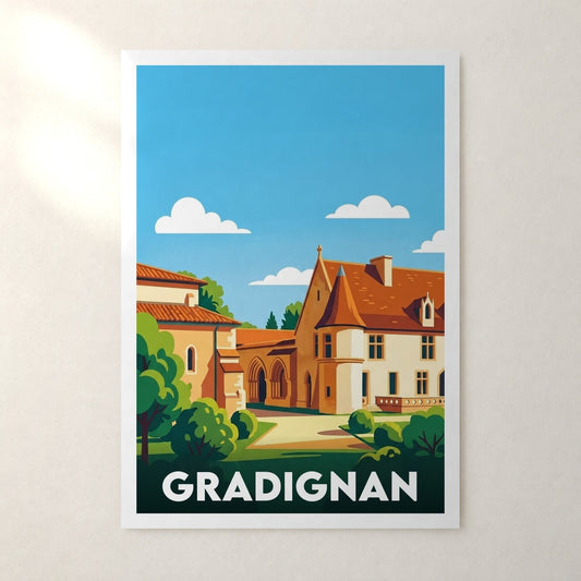 Affiche Gradignan – sans cadre, accrochée au mur