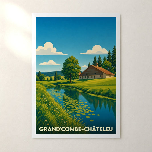 Affiche Grand'Combe-Châteleu – sans cadre, accrochée au mur