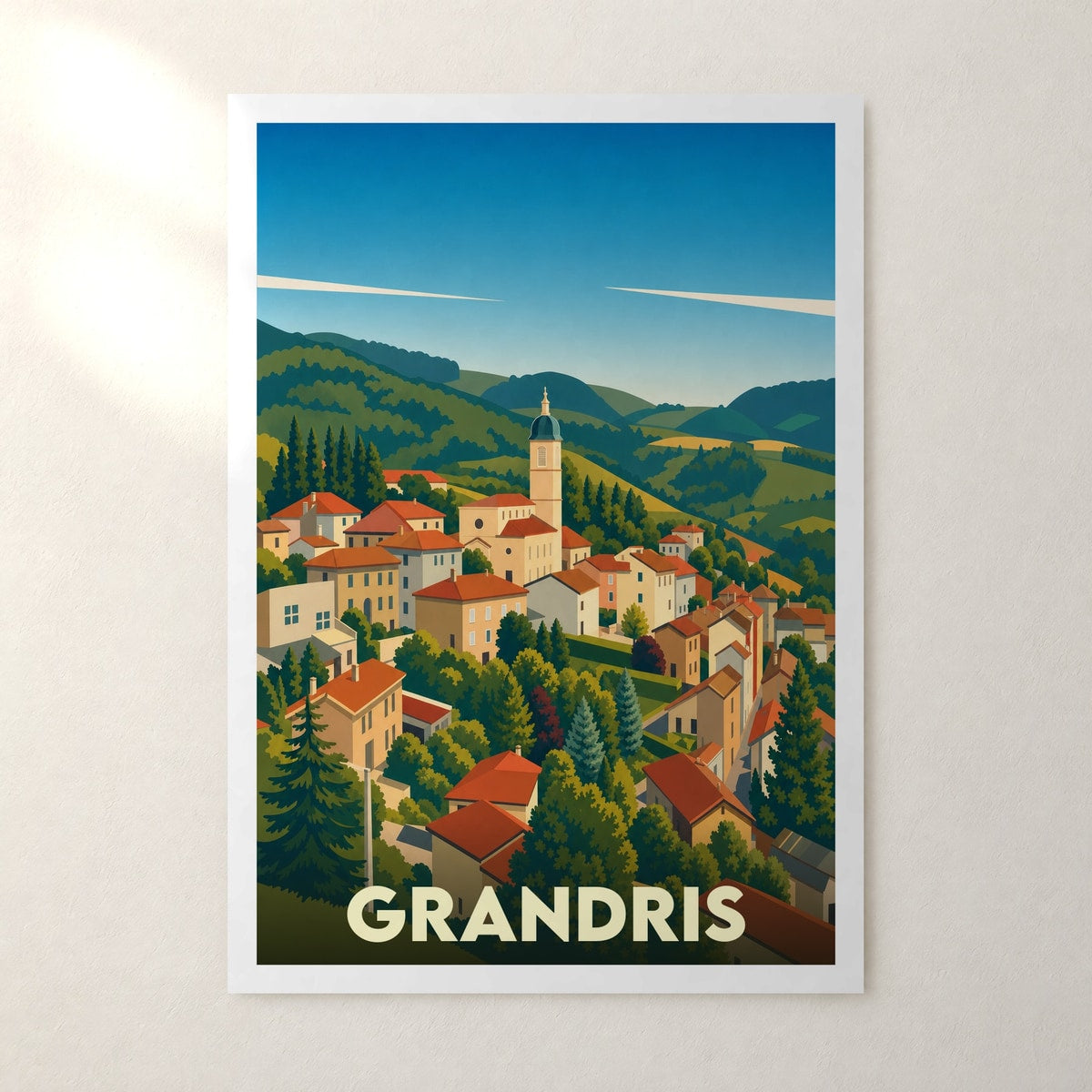 Affiche Grandris – sans cadre, accrochée au mur