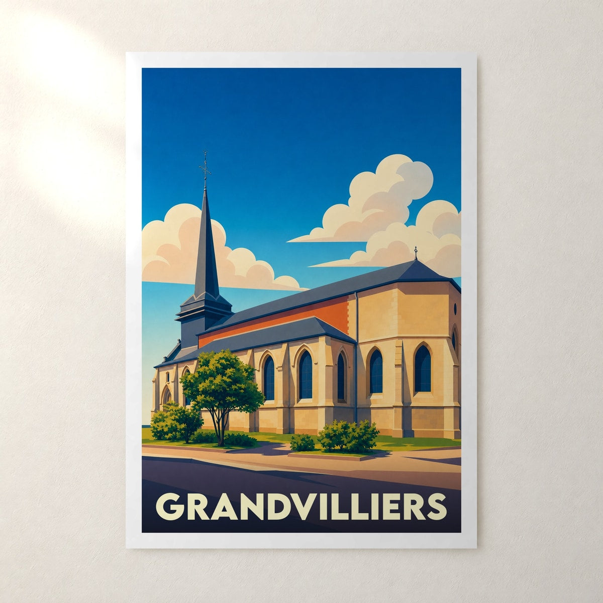 Affiche Grandvilliers – sans cadre, accrochée au mur