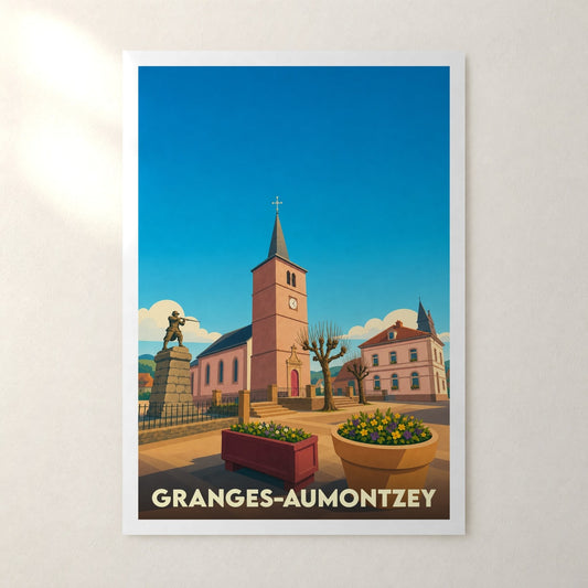 Affiche Granges-Aumontzey – sans cadre, accrochée au mur