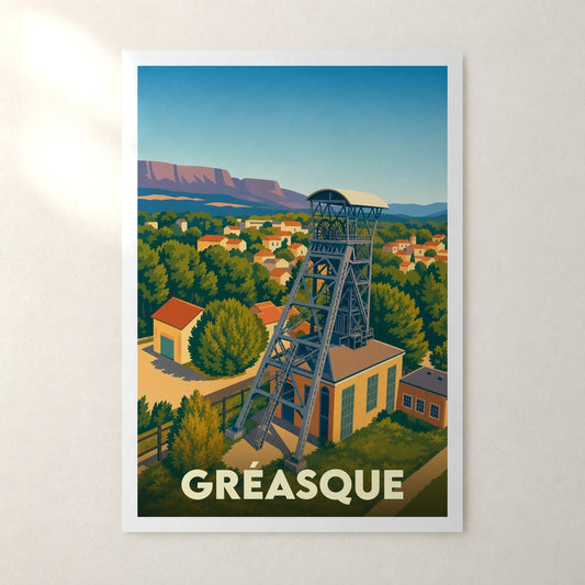Affiche Gréasque – sans cadre, accrochée au mur