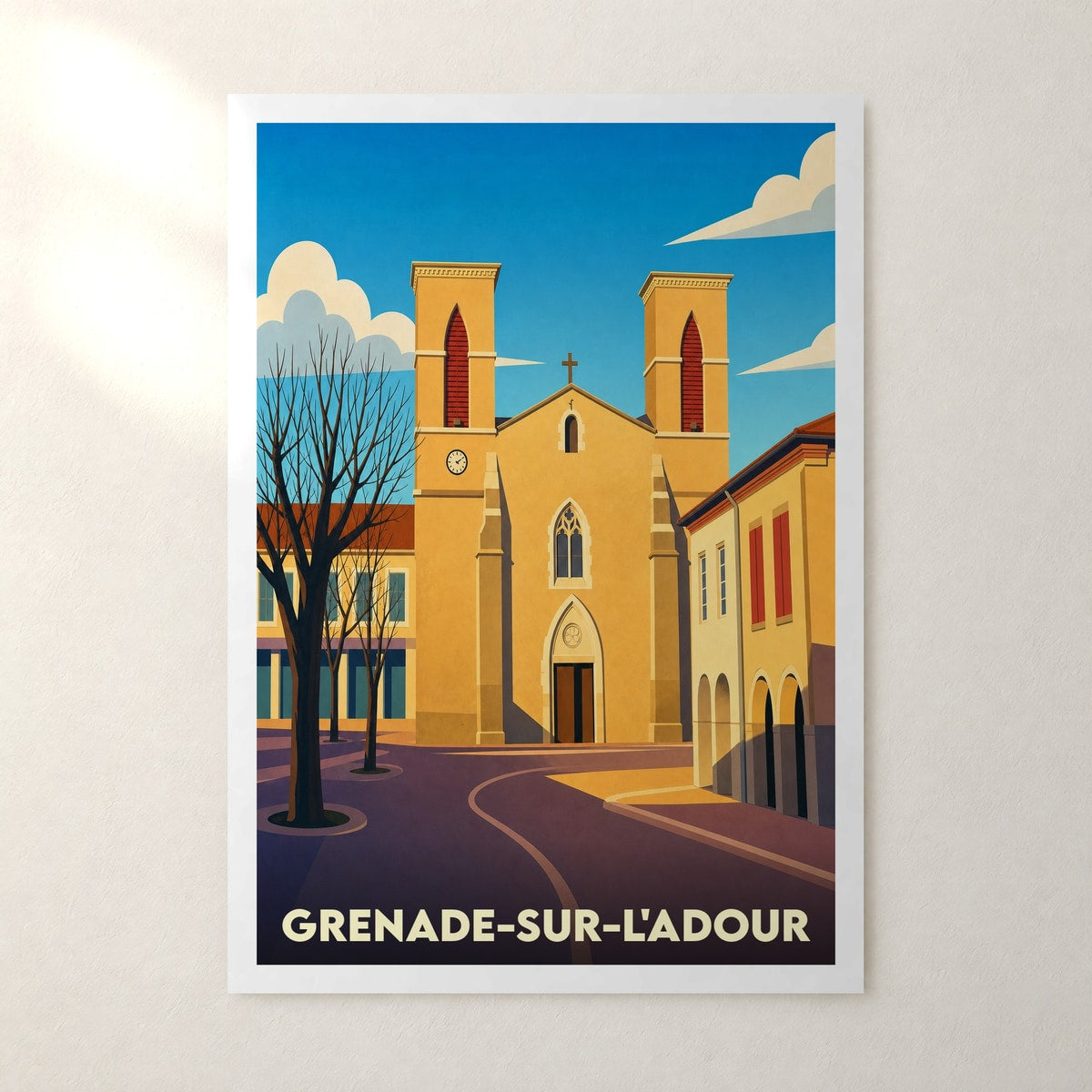 Affiche Grenade-sur-l'Adour – sans cadre, accrochée au mur