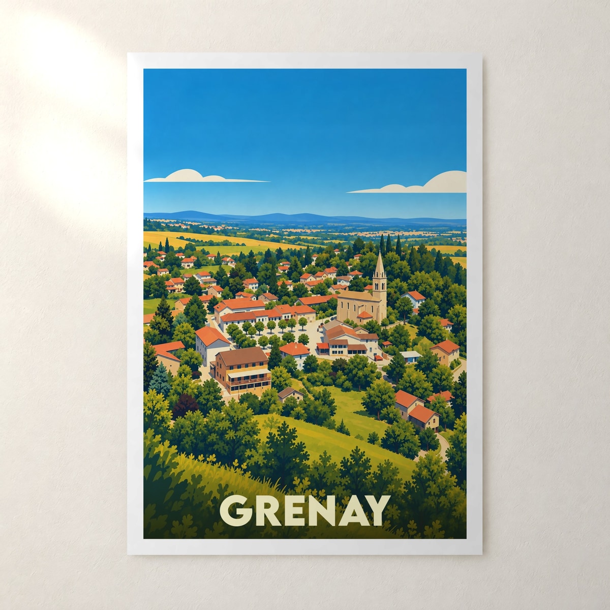 Affiche Grenay (Isère) – sans cadre, accrochée au mur