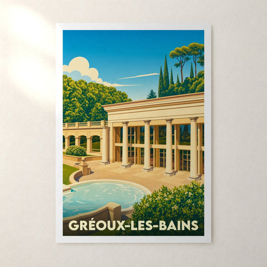 Affiche Gréoux-les-Bains – sans cadre, accrochée au mur
