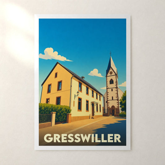 Affiche Gresswiller – sans cadre, accrochée au mur