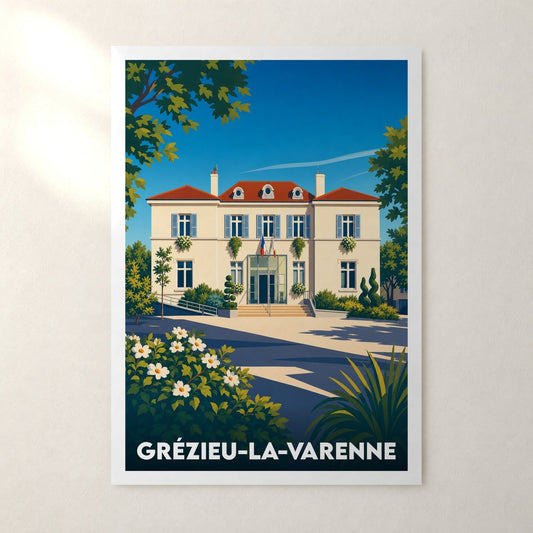 Affiche Grézieu-la-Varenne – sans cadre, accrochée au mur