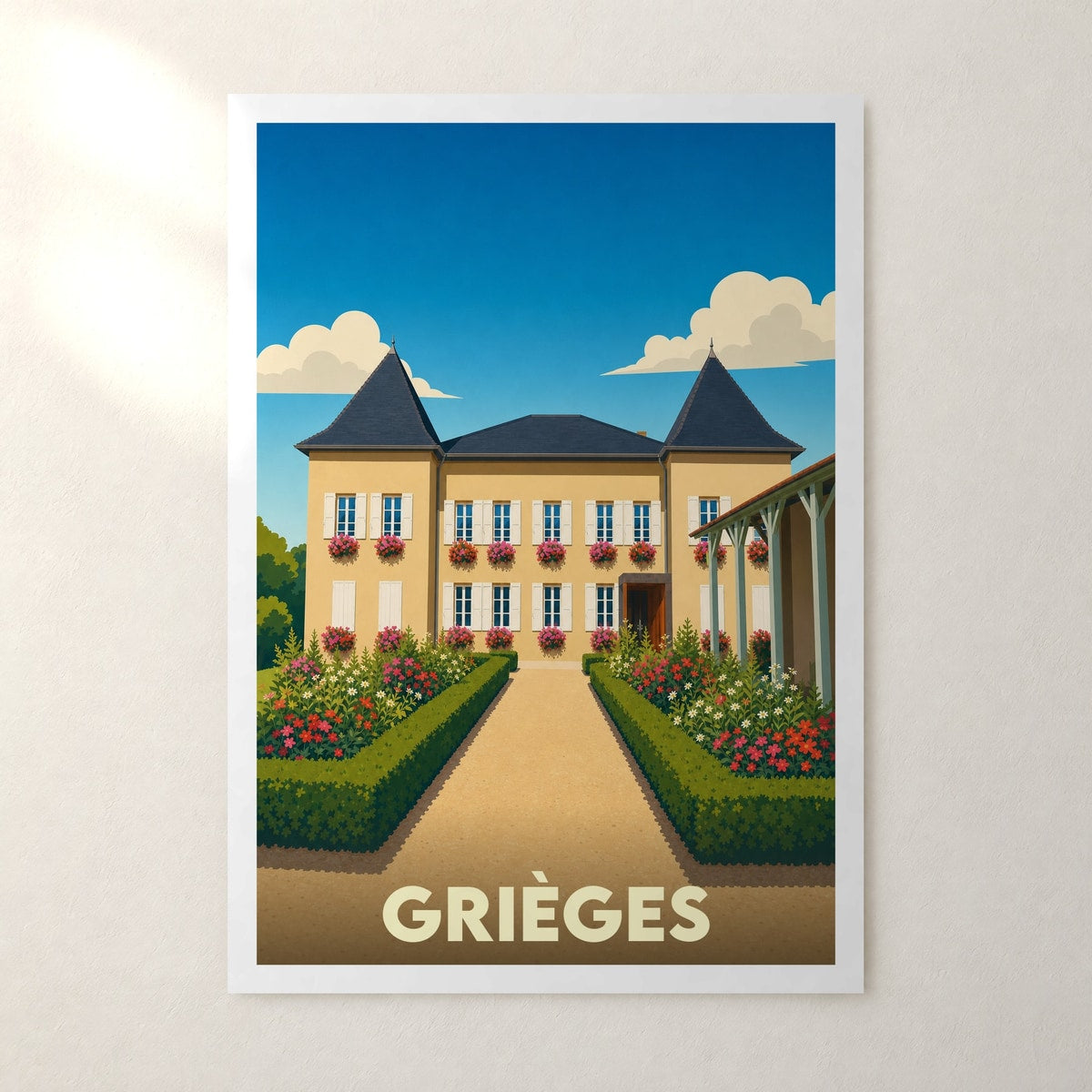 Affiche Grièges – sans cadre, accrochée au mur