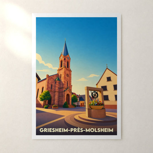 Affiche Griesheim-près-Molsheim – sans cadre, accrochée au mur