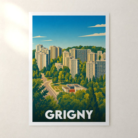 Affiche Grigny – sans cadre, accrochée au mur