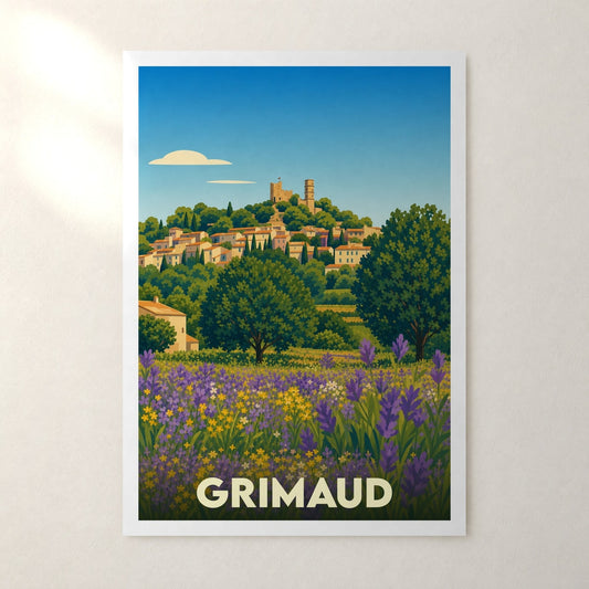 Affiche Grimaud – sans cadre, accrochée au mur