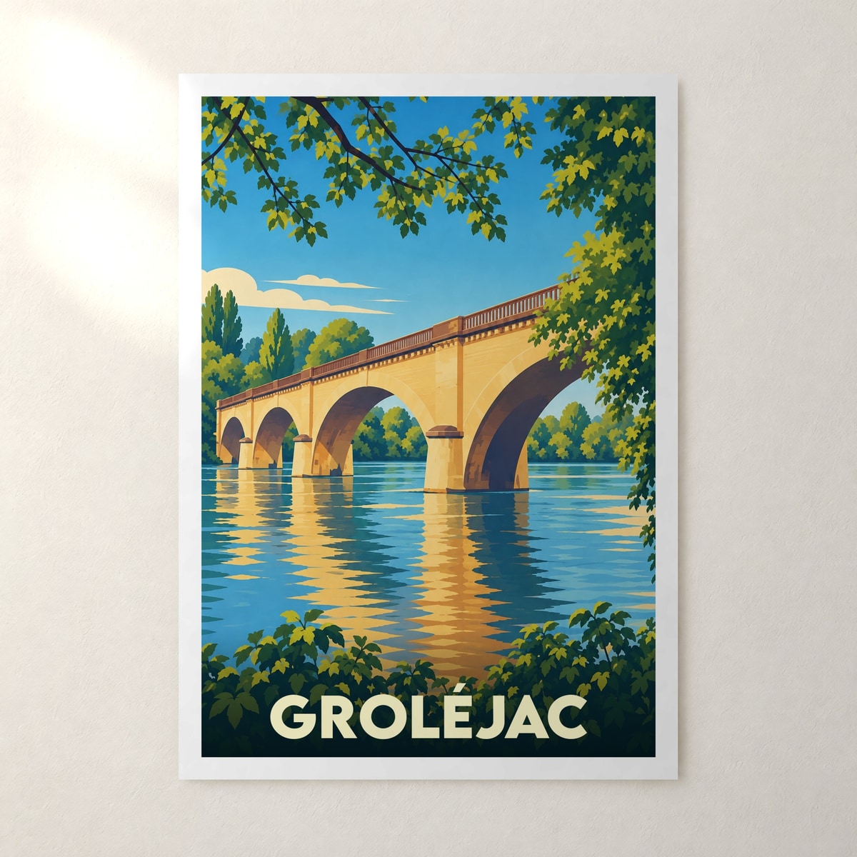Affiche Groléjac – sans cadre, accrochée au mur