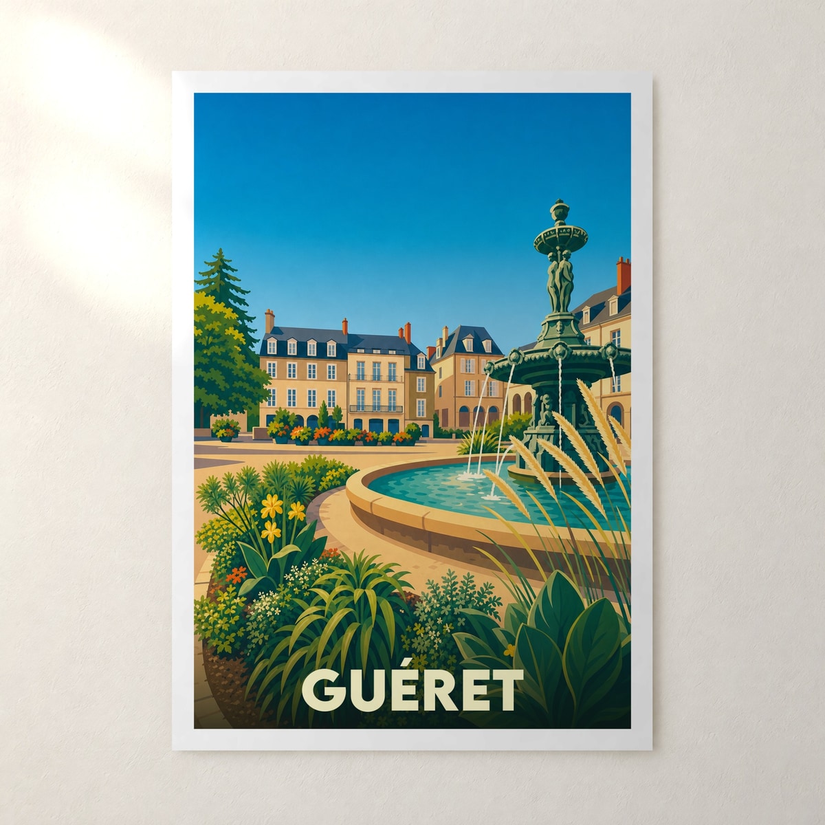 Affiche Guéret – sans cadre, accrochée au mur