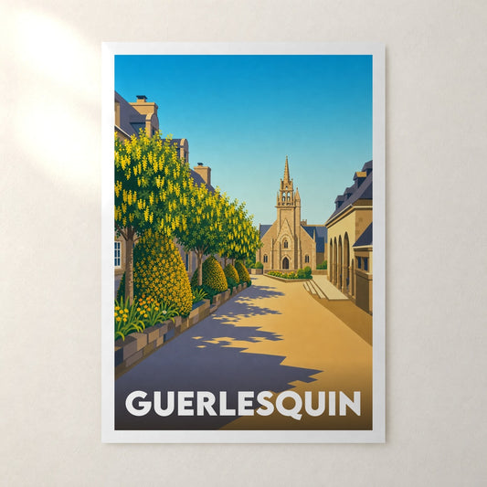 Affiche Guerlesquin – sans cadre, accrochée au mur